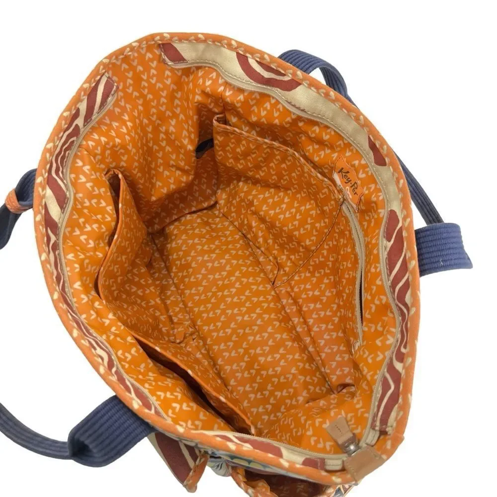 Fossil Vintage Key-Per Waxed Cotton Weekender Baby Bag Abstract Retro Print